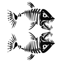 2 PCS Skelett Fish Fisch Auto Vinyle Auto Decal Aufkleber Tuning Autocollant