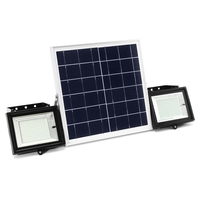 2 Pcs Télécommande 100 LED Lumière Dinondation Dimmable Minuterie Étanche Solaire Lumière Rue Réverbère