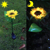 2 Pcs Tournesol En Plein Air Énergie Solaire LED Fleur Lumière Étanche Chrysanthème Fleur Pieu Lampe Maison Jardin Cour