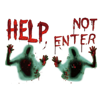 2 pièces / ensemble Halloween horreur Zombie autocollant affiche sanglante empreinte de main fenêtre Stickers muraux Hal