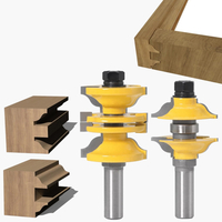 2 pièces 1/2 pouce / 12mm tige fraise coupe sur bois entrée et porte intérieure Ogee routeur ensemble de bits pour Machi