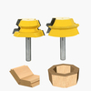 2 pièces 1/2 pouce tige serrure à onglet routeur bits 22, 5 degrés colle menuiserie bois fraisage pour outils de travail