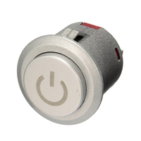 2 pièces 12 V 22 mm LED bouton poussoir dalimentation à verrouillage automatique interrupteur marche / arrêt vert