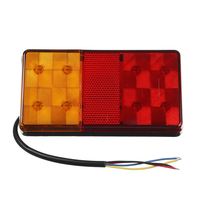 2 pièces 12 V rouge ambre double LED remorque camion léger caravane feu arrière arrêt chauve-souris indicateur lumineux
