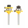 2 pièces 1/4 "languette et rainurage des mèches de toupie 3/4" Stock 3 dents fraise à tenon en forme de T pour outils de