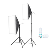 2 pièces 150W photographie Softbox 6000K LED lampe déclairage boîte souple avec support de support de lumière Kit S