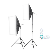 2 pièces 150W photographie Softbox 6000K LED lampe déclairage boîte souple avec support de support de lumière Kit S