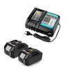 2 pièces 18 V 4A remplacement Batterie Li-Ion Batterie outil électrique Batterie pour Makita BL1880 BL1860B avec chargeu