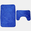 2 pièces 3D dauphin flanelle couvercle de toilette tapis de bain Soft plancher maison anti-dérapant tapis de douche ense