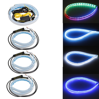 2 pièces 60 cm voiture LED bande de guidage de lumière Ultra-mince lumière de jour lumière courante ceinture deau t