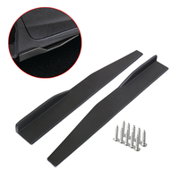 2 pièces 74.5cm / 29.33 "Universal Fit en plastique noir jupe côté voiture Rocker Splitters Winglet ailes