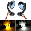 2 pièces 7/8 `` guidon moto rétroviseurs latéraux barre fin clignotants lumière