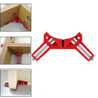 2 pièces 90 degrés angle droit cadre photo coin pince support bois Kit main rouge