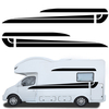 2 pièces autocollants de carrosserie latéraux décalcomanies à rayures graphiques pour camping-car camping-car caravane R