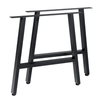 2 pièces café table à manger jambes en acier inoxydable industriel métal ordinateur portable bureau en acier base pieds