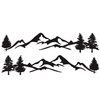 2 pièces côté corps autocollants décalcomanie montagne et arbre pour camping-car camping-car caravane bateau