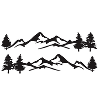 2 pièces côté corps autocollants décalcomanie montagne et arbre pour camping-car camping-car caravane bateau