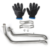 2 pièces de tuyaux chromés système déchappement complet + silencieux pour Honda STEED VLX400 VLX600