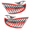 2 pièces dents de requin bouche vinyle décalcomanies autocollants drôles 13x36 cm pour voiture Kayak océan bateau voitur