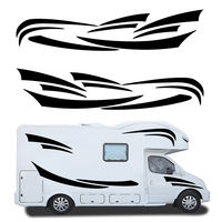 2 pièces graphiques bande autocollants autocollants ensemble pour camping-car camping-car caravane Horsebox