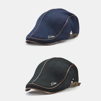 2 pièces hommes tricot Plus épaisseur décontracté hiver extérieur garder au chaud tricoté avant chapeau béret chapeau