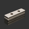 2 pièces N35 40x10x4mm aimants puissants en bloc fraisés aimants en néodyme de terres rares avec 2 trous