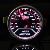 2 pouces de calibre 52mm rouge auto universel LED voiture volt voltage 8 18v mètres