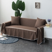 2 Seaters Lmitation Lin Tissu Canapé Chaise Couvre Solide Couleur Décorations pour La Maison pour Salon