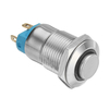 2 Set 12mm LED Interrupteur de verrouillage à bouton-poussoir en métal Argent 4 broches Interrupteur à bouton-poussoir é