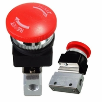2 voies 2 positions vanne fil valve mécanique de 1/8 de pouce pneumatique de commutateur à bouton-poussoir