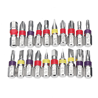 20pcs 1/4 pouce embout de tournevis à tête hexagonale Torx Phillips avec tige dextension de 75mm