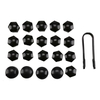20pcs 17mm roue universelle boulon écrou boulon tête noir couvre