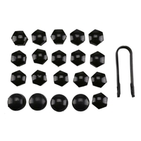 20pcs 17mm roue universelle boulon écrou boulon tête noir couvre