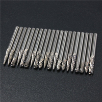 20pcs 1/8 pouce tige en carbure de tungstène coupe ensemble de trépan rotatif