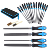 20pcs aiguille fichier ensemble bijoutier sculpture sur bois en acier outils à main kit bricolage avec sac