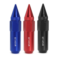 20pcs aluminium roues m12x1.25 jantes écrou à créneaux pointu 60mm prolongé tuner