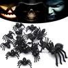 20pcs Halloween Plastique Araignées Araignée Drôle Blague Jouet Décoration