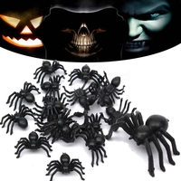 20pcs Halloween Plastique Araignées Araignée Drôle Blague Jouet Décoration