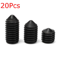 20pcs noir 12.9 année prise m12 hexagonale définie vis sans tête de point central