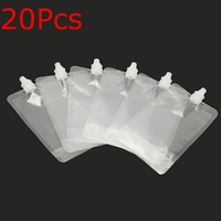 20pcs bec transparent tiennent le sac de poche liquide de flacon avec le chapeau