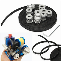 20t alésage poulie de synchronisation 5mm avec 5m ceinture et 2pcs tendeur GT2 8pcs
