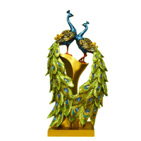 20x9x37cm Résine De Paon Décorations De La Maison Décorations Des Animaux Statue Bureau Salon