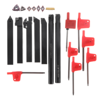 21 PCS 12mm Tour En Carbure Solide Inserts Tournant Porte-Outil Alésage Bar Avec Clés Pour Outils De Coupe À Tour