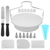 21 pièces Kit doutils de décoration de gâteau cuisson Fondant fournitures plateau tournant sac pointe spatule