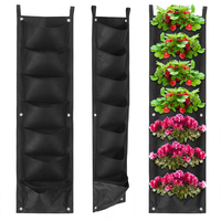 210D Tenture murale Plantation Sacs 7 Poches Plant Grow Bag Planter Vertical Herb