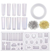 213pcs kit de moulage de résine silicone pour collier bricolage bijoux pendentif artisanat faisant gadget