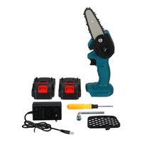 21V 4 pouces Mini scie à chaîne électrique Portable outil de coupe du bois pour le travail du bois W / 1 / 2PCS Batterie