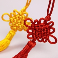21X5.5cm jaune noeud chinois ligne de soie pendaison décoration de la maison cadeau chinois de la nouvelle année
