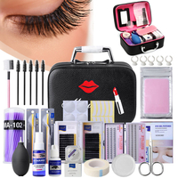 22 pièces Kit de démarrage de cils Extension de cils maquillage pratique ensemble sac faux cils Extension formation maqu