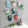 22.5x11.5cm Village Board Peint Fleur Creative Mur Chambre Plante Pendentif Haning Décorations